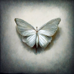 Tableau avec un magnifique papillon blanc sur fond beige