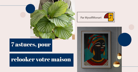 plante vert et tableau femme africaine pour salon