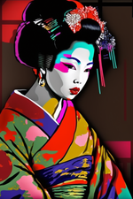 tableau japonais geisha