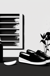 tableau japonais minimaliste noir et blanc