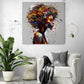 Le Tableau Femme Africaine Coloré ajoute une explosion de teintes vibrantes à un salon contemporain.
