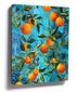 Toile oranges mûres sur branches fond bleu méditerranéen peinture