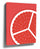 Tranche de grenade stylisée toile minimaliste rouge