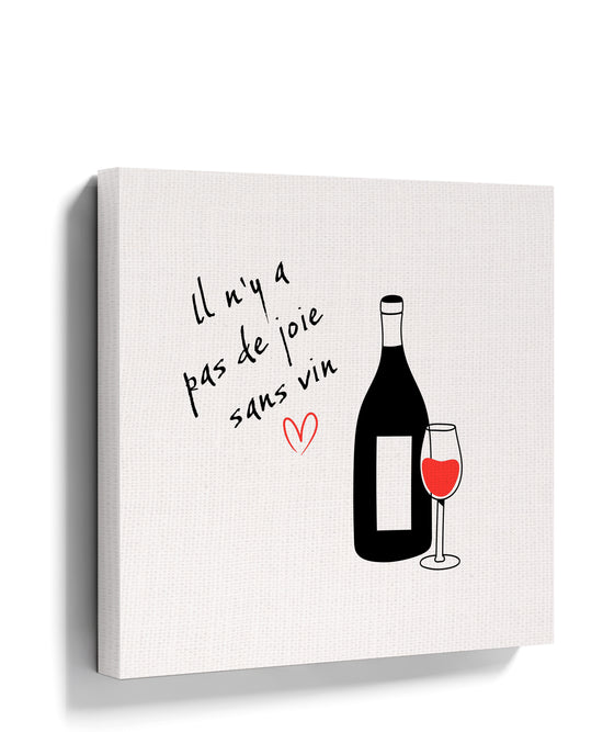 Bouteille et verre de vin tableau pour cuisine conviviale