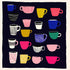  tableau coloré avec des tasses de différentes formes et couleur