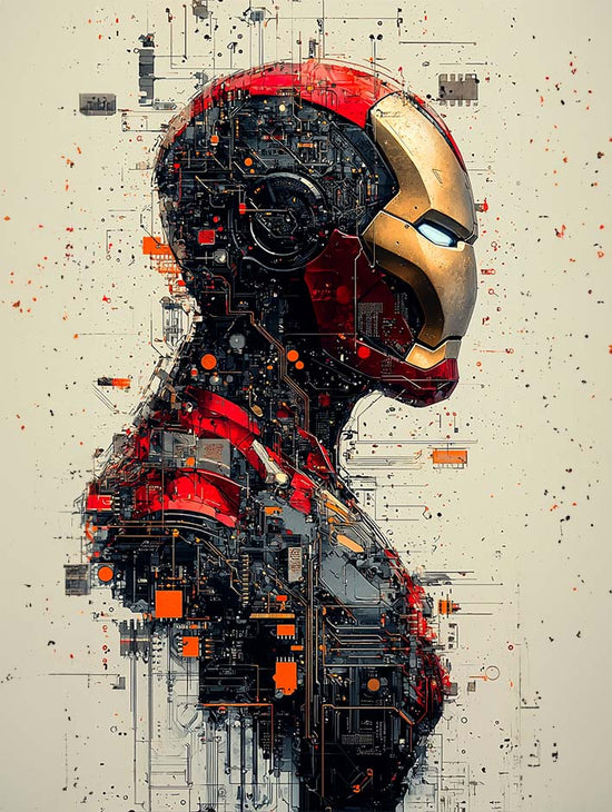 Un tableau moderne représentant Iron Man