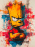 Street art, Bart Simpson, graffiti vibrant.