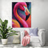 Tableau mural coloré d'un flamant rose vibrant, style contemporain pour une ambiance exotique et chaleureuse