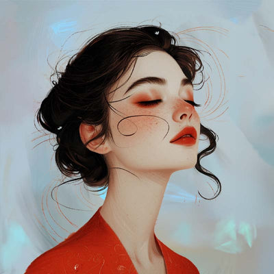 illustration peinture femme sereine