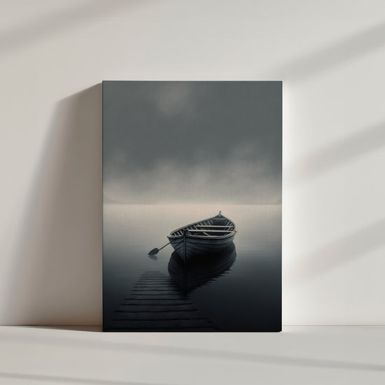 tableau deco zen, minimaliste, photo barque sur l'eau