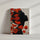 Tableau fleurs coquelicots rouges et silhouette féminine noire, décoration murale moderne ambiance minimaliste