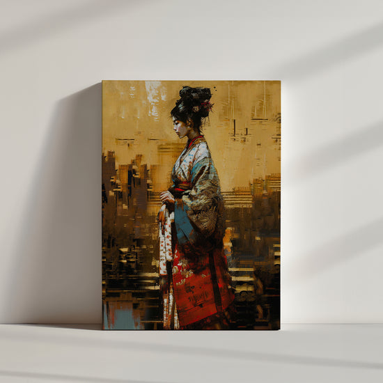 reproduction sur toile peinture geisha ambiance zen et relaxante