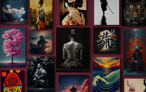 Mur de tableaux mural japonais, art inspiré du japon