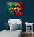 Illustration vive de Mario et Luigi au-dessus d'un lit dans une chambre d'enfant