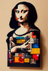 tableau Mona Lisa faite d'autocollants et de graffitis dans le style pop art