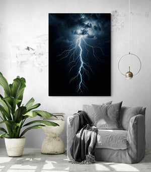 une toile murale est accroché dans un espace de vie épurée