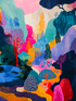 Tableau chambre forêt colorée