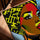 Tableau femme africaine pop-art pour salon cadre chêne doré