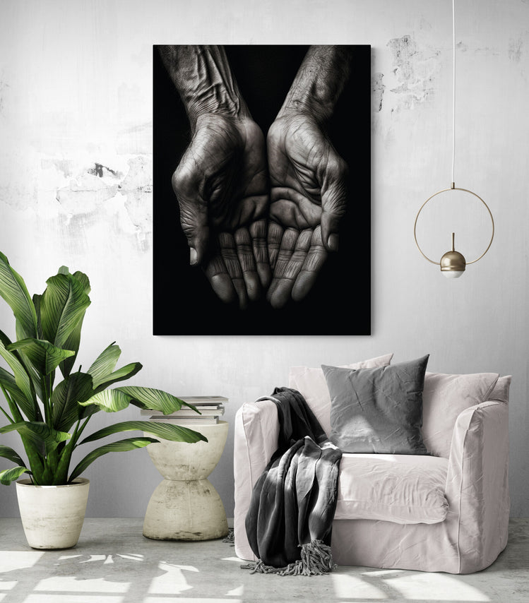 Tableau Toucher En Noir Et Blanc 60 X 40 Cm Noir Et Blanc - Tableau - Toile  BUT