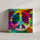 Tableau symbole hippie peace and love coloré