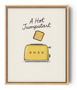 Tableau grille-pain rétro jaune avec toast pour cuisine vintage