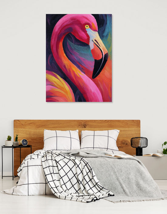 Tableau flamboyant de flamant rose pour une chambre moderne et élégante