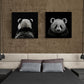 deux tableaux de panda de dos et de face sublime une chambre parentale  dans un un esprit de yin et de yan