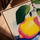 Citron rétro pop art tableau pour salon cadre chêne doré
