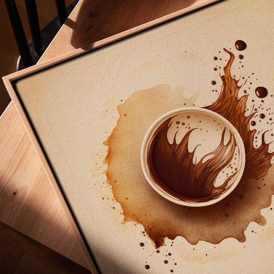Toile décorative tasse à café aquarelle pour cuisine minimaliste