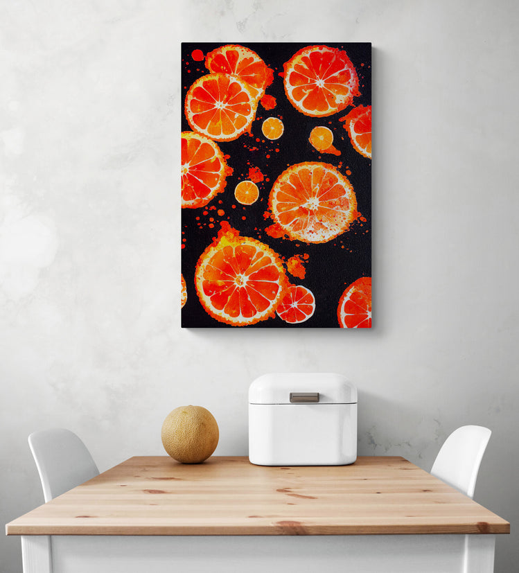 Tableau avec explosion d'oranges 