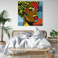 tableau decoratif chambre femme noire style pop art