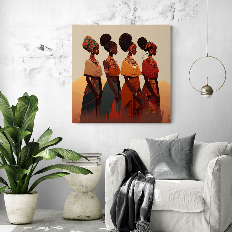 Tableau mural femme noire pour salon