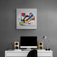 Tableau de décoration Nike inspiré de Piet Mondrian, au mur d'une une chambre, mixe art contemporain et sportswear