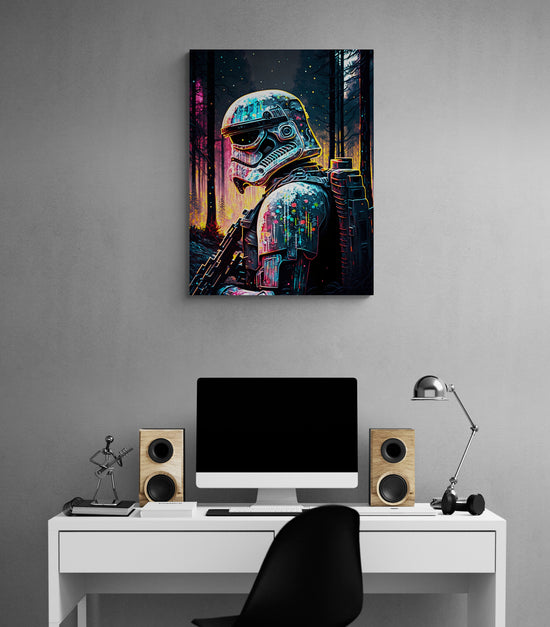 tableau pour chambre ado, Stormtrooper cyberpunk, univers star wars