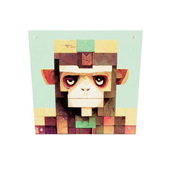 tableau plexiglas d'un singe swag au design Minecraft