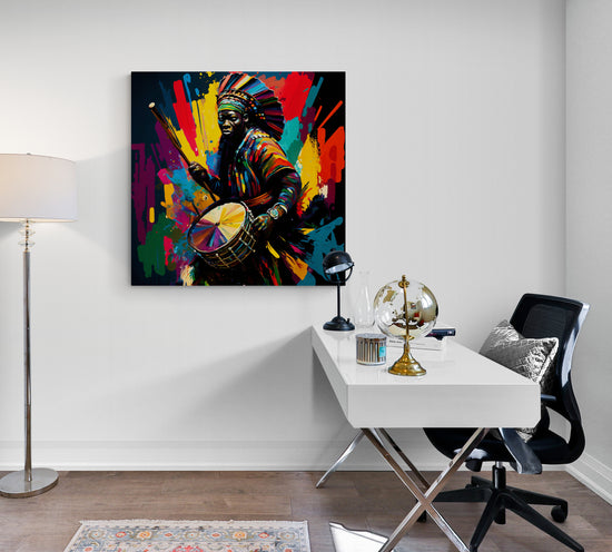 tableau décoration pour bureau art moderne africain coloré