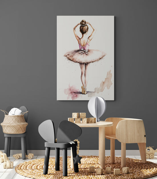 tableau danseuse ballerine en tutu rose