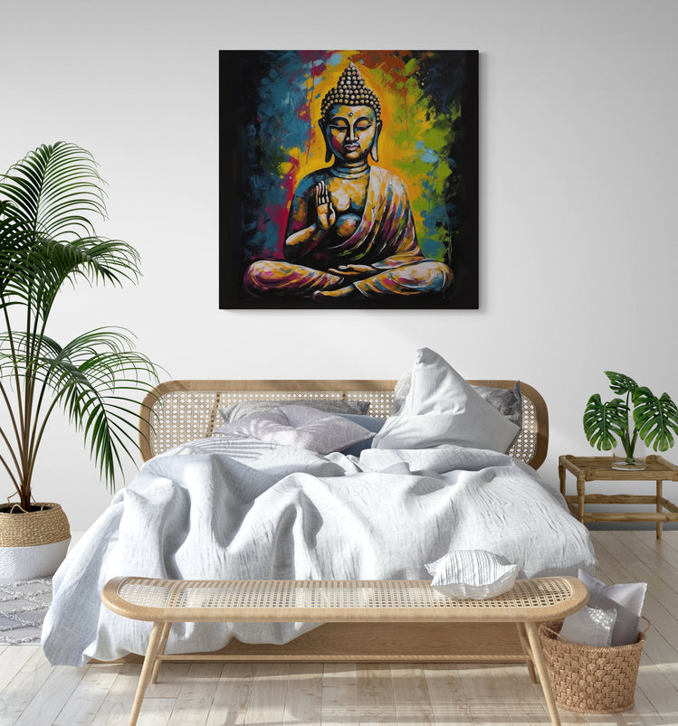 bouddha, méditation, impressionnisme, abstrait, paix, harmonie, spiritualité.