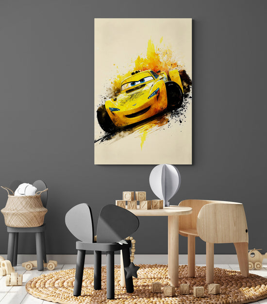 tableau cars disney jaune