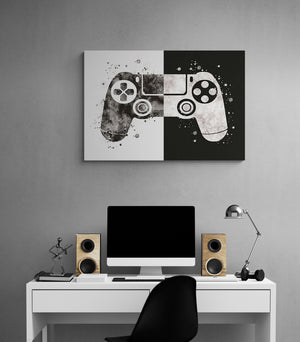 un tableau gaming avec un dessin de manette