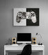 un tableau gaming avec un dessin de manette 