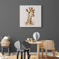 Tableau mural bébé girafe à l'aquarelle pour chambre enfant