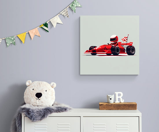 tableau mural voiture rouge formule 1