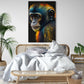 Tableau decoratif jeune singe au pelage en couleur, street art, dans chambre