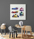 Tableau voiture de course enfant dans chambre