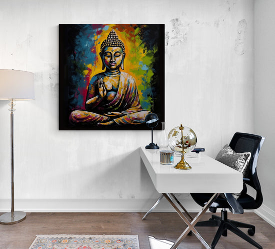 Art vibrant bouddhisme, méditation, inspiration, sagesse, épanouissement.