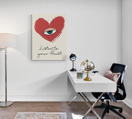 tableau bureau coeur rouge