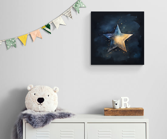 tableau étoile sur un fond de ciel nocturne pour chambre bebe