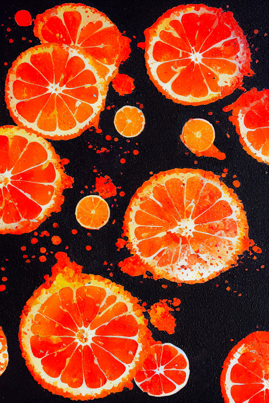 Tableau avec des oranges, ambiance vitaminé
