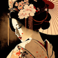 tableau art japonais, geisha, orchidée, rétro